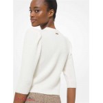 Женский Свитер MICHAEL KORS (Knit Puff Sleeve Cropped Sweater) 48519-05 Bone