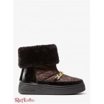 Женские Ботинки MICHAEL KORS (Chapman Embellished Quilted Logo and Faux Fur Boot) 65649-05 blk/brown
