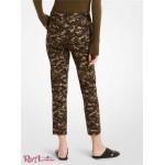 Женские Штаны MICHAEL KORS (Samantha Camouflage Stretch Cotton Pants) 61659-05 можжевельник