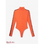Женская Водолазка MICHAEL KORS (Logo Tape Ribbed Stretch Viscose Turtleneck Bodysuit) 65039-05 Оптический Оранжевый