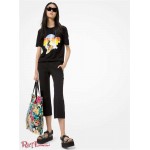 Жіночі Штани MICHAEL KORS (Stretch-Cotton Cropped Trousers) 65569-05 Чорний