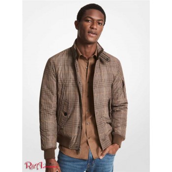 Чоловічий Бомбер (Plaid Woven Bomber Jacket) 65109-05 шоколад