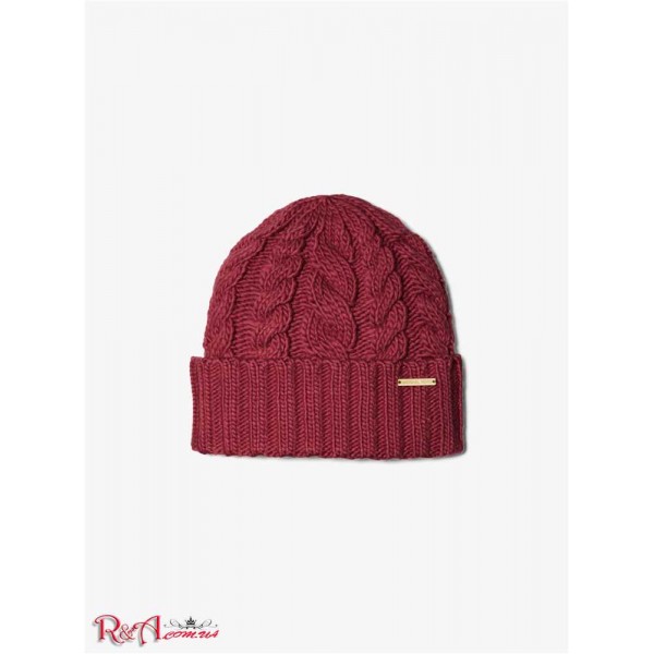 Женская Шапочка MICHAEL KORS (English Cable Knit Beanie Hat) 65169-05 Темный Ruby