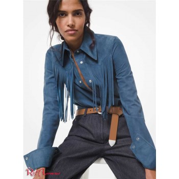 Женская Рубашка (Suede Fringed Western Shirt) 65469-05 шторм