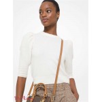 Женский Свитер MICHAEL KORS (Knit Puff Sleeve Cropped Sweater) 48519-05 Bone