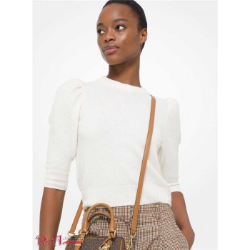 Жіночий Светр (Knit Puff Sleeve Cropped Sweater) 48519-05 Bone