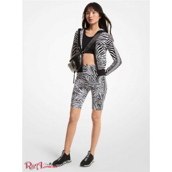 Женские Шорты (Logo Tape Zebra Stretch Nylon Bike Shorts) 60709-05 Белый/Черный