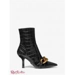 Женские Ботинки MICHAEL KORS (Scarlett Embellished Crocodile Embossed Leather Boot) 65639-05 Черный