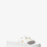 Женские Сандалии (Tyra Studded Crocodile Embossed Slide Sandal) 61299-05 Оптический Белый