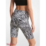 Женские Шорты MICHAEL KORS (Logo Tape Zebra Stretch Nylon Bike Shorts) 60709-05 белый/черный