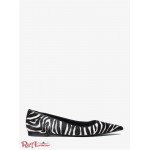 Женский Бралетт MICHAEL KORS (Agnes Zebra Print Calf Hair Flat) 65199-05 ivory/black
