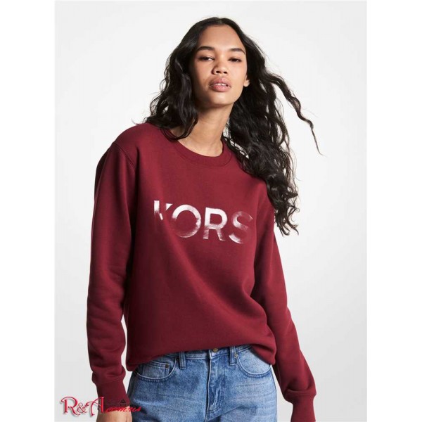 Жіночий Світшот MICHAEL KORS (Logo Organic Cotton Blend Sweatshirt) 64959-05 Темний Ruby