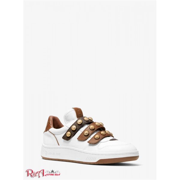 Женские Сникерсы MICHAEL KORS (Gertie Studded Leather Sneaker) 61279-05 оптический белый