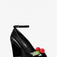 Жіночі Туфлі (Julianne Cherry-Embellished Leather Peep-Toe Pump) 49209-05 чорний
