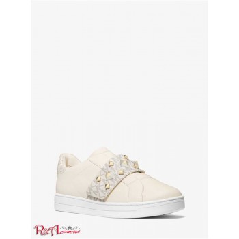 Женские Сникерсы (Kenna Leather and Studded Logo Sneaker) 61269-05 Ванилевый